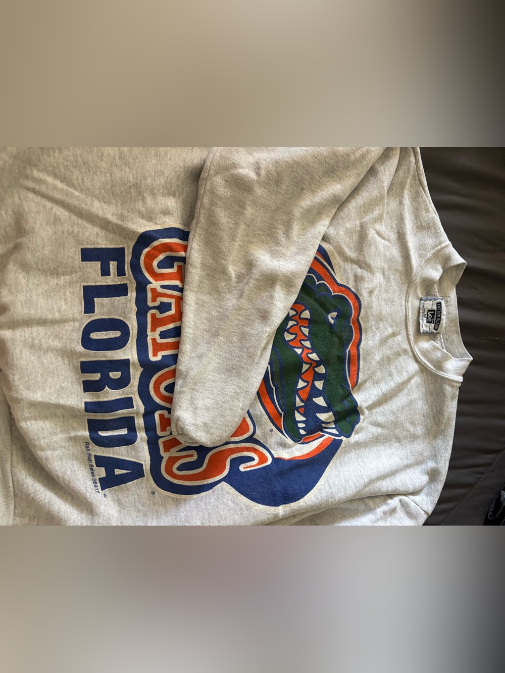 Gray Florida Gators Crewneck Sweatshirt with Orange & Blue Graphic